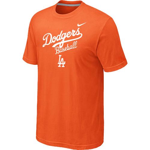 Nike MLB Los Angeles Dodgers 2014 Home Practice T-Shirt - Orange Cheap