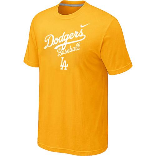 Nike MLB Los Angeles Dodgers 2014 Home Practice T-Shirt - Yellow Cheap