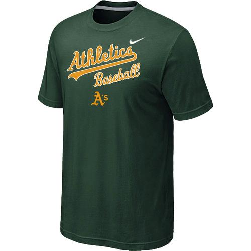 Nike MLB Oakland Athletics 2014 Home Practice T-Shirt - Dark Green Cheap