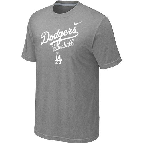 Nike MLB Los Angeles Dodgers 2014 Home Practice T-Shirt - Light Grey Cheap