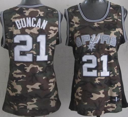 Women San Antonio Spurs 21 Tim Duncan Camo Revolution 30 Swingman NBA Jerseys Cheap