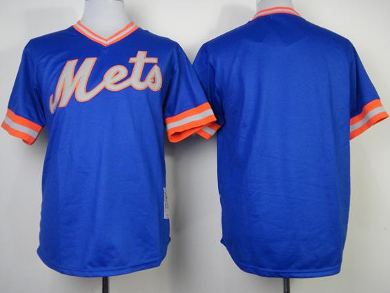 New York Mets Blank Throwback Blue MLB Jerseys