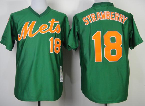 New York Mets 18 Darryl Strawberry Throwback Green MLB Jerseys New York Mets 18 Darryl Strawberry Throwback Green MLB Jerseys