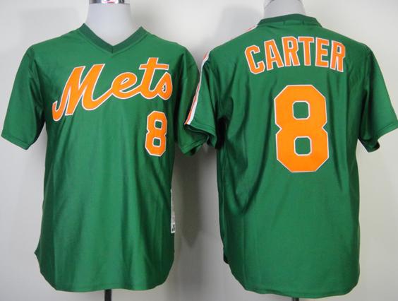 New York Mets 8 Gary Carter 1985 Throwback Green MLB Jerseys New York Mets 8 Gary Carter 1985 Throwback Green MLB Jerseys