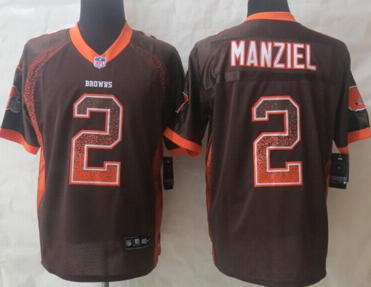 Nike Cleveland Browns #2 Johnny Manziel Brown Drift Fashion Elite NFL Jerseys Cheap