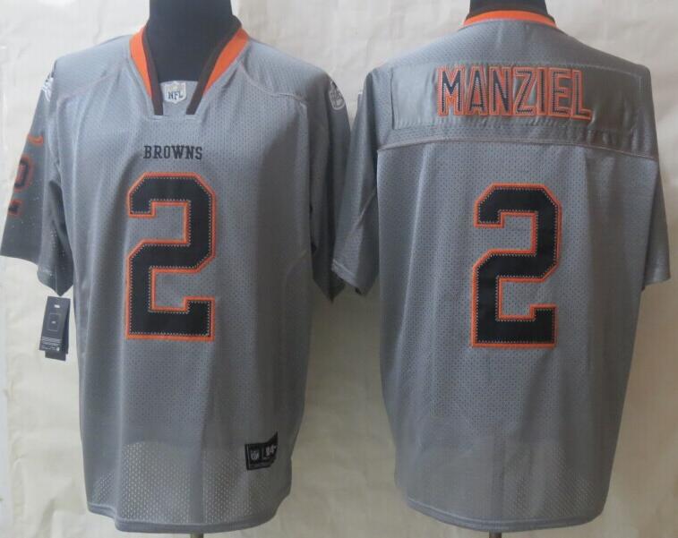 Nike Cleveland Browns #2 Johnny Manziel Lights Out Grey Elite Jerseys Cheap