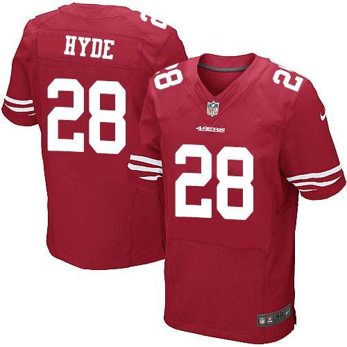Nike San Francisco 49ers 28 Carlos Hyde Elite Red NFL Jerseys Cheap
