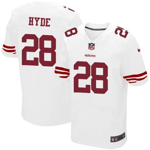 Nike San Francisco 49ers 28 Carlos Hyde Elite White NFL Jerseys Cheap