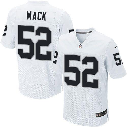 Nike Oakland Raiders 52 Khalil Mack White Elite NFL Jerseys Cheap