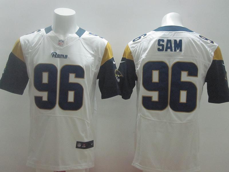 Nike St. Louis Rams 96 Michael Sam White Elite NFL Jerseys Cheap