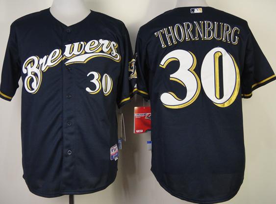 Milwaukee Brewers 30 Tyler Thornburg Blue Cool Base MLB Jerseys