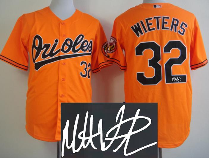 Baltimore Orioles 32 Matt Wieters Orange Signed MLB Jerseys Cheap