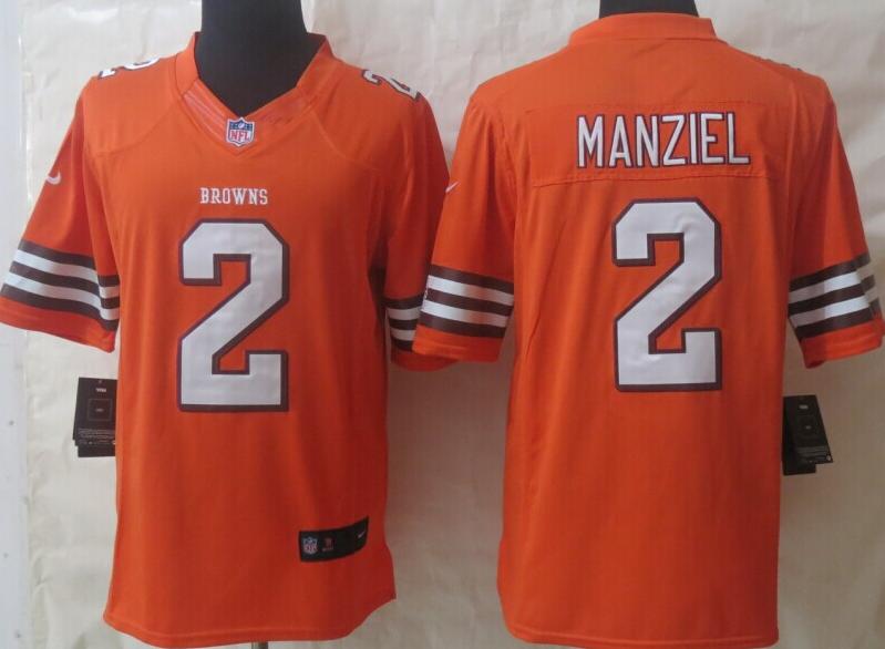 Nike Cleveland Browns #2 Johnny Manziel Orange Limited NFL Jerseys Cheap