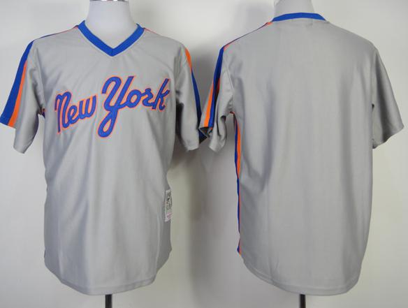 New York Mets Blank Grey M&N Throwback MLB Jersey