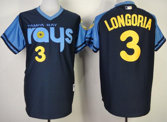 Tampa Bay Rays 3 Evan Longoria Navy Blue MLB Jerseys Cheap