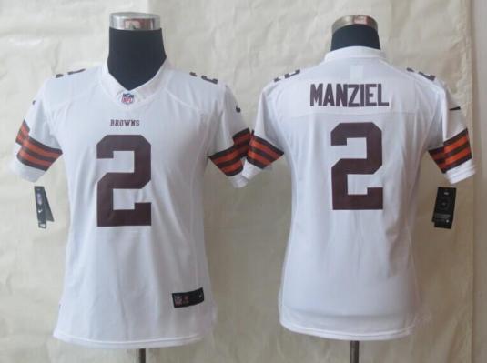 Women Nike Cleveland Browns #2 Johnny Manziel White Limited NFL Jerseys Cheap