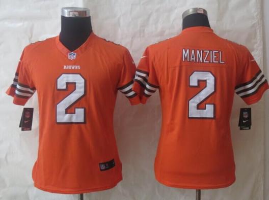 Women Nike Cleveland Browns #2 Johnny Manziel Orange Limited NFL Jerseys Cheap