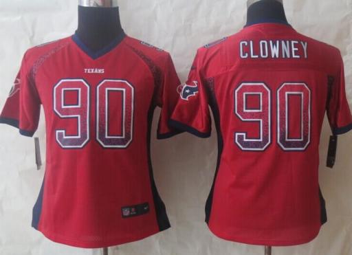 Women Nike Houston Texans 90 Jadeveon Clowney Red Drift Fashion Elite NFL Jerseys Cheap