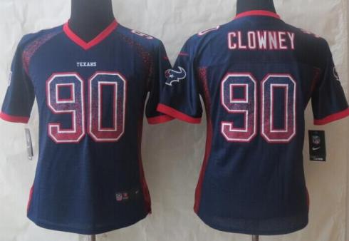 Women Nike Houston Texans 90 Jadeveon Clowney Blue Drift Fashion Elite NFL Jerseys Cheap