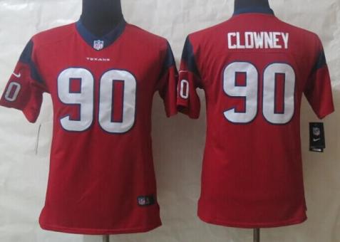 Kids Nike Houston Texans 90 Jadeveon Clowney Red NFL Jerseys Cheap