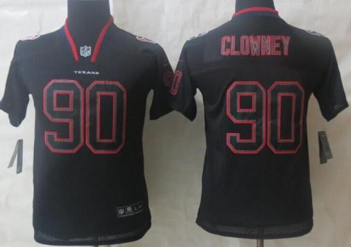 Kids Nike Houston Texans 90 Jadeveon Clowney Lights Out Black Elite Jerseys Cheap