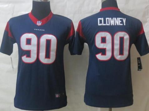Kids Nike Houston Texans 90 Jadeveon Clowney Blue NFL Jerseys Cheap