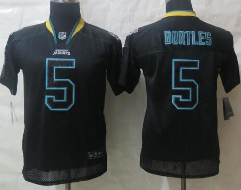 Kids Nike Jacksonville Jaguars #5 Blake Bortles Lights Out Black Elite NFL Jerseys Cheap