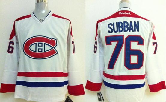 Montreal Canadiens 76 P.K. Subban White NHL Hockey Jerseys