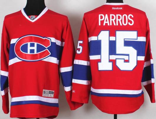 Montreal Canadiens 15 George Parros Red NHL Hockey Jerseys