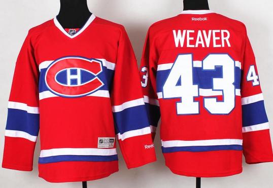 Montreal Canadiens 43 Mike Weaver Red NHL Hockey Jerseys
