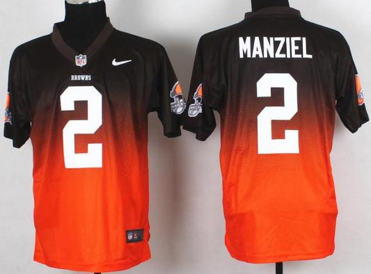 Nike Cleveland Browns #2 Johnny Manziel Brown Orange Drift Fashion II Elite NFL Jerseys Cheap