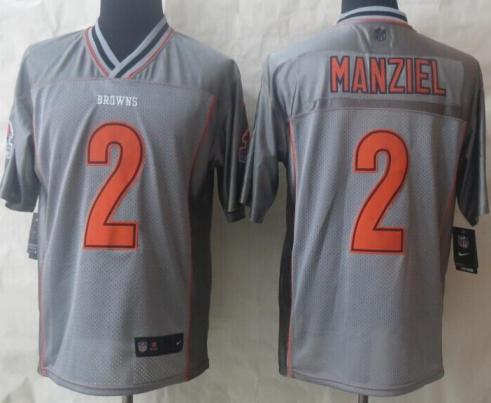 Nike Cleveland Browns #2 Johnny Manziel Grey Vapor Elite NFL Jerseys Cheap