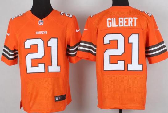Nike Cleveland Browns 21 Justin Gilbert Orange Elite NFL Jersey Cheap