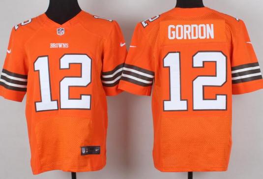 Nike Cleveland Browns 12 Josh Gordon Orange Elite NFL Jersey Cheap
