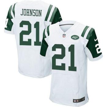 Nike New York Jets 21 Chris Johnson White Elite NFL Jerseys Cheap