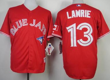 Toronto Blue Jays 13 Brett Lawrie Red Canada Day MLB Jerseys Cheap