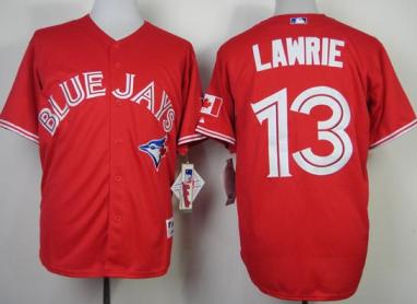Toronto Blue Jays 13 Brett Lawrie Red Canada Day MLB Jerseys