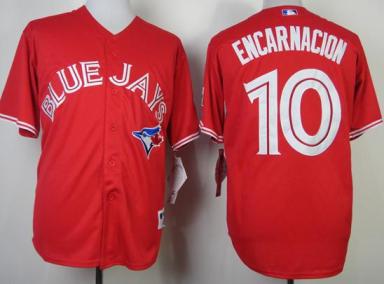 Toronto Blue Jays 10 Edwin Encarnacion Red Canada Day MLB Jerseys