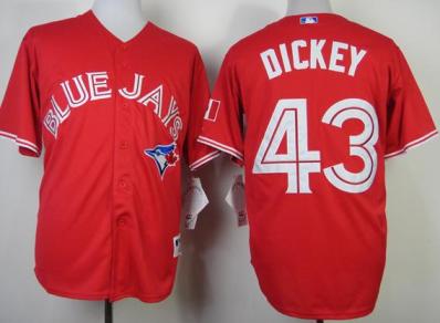 Toronto Blue Jays 43 R.A Dickey Red Red Canada Day MLB Jerseys