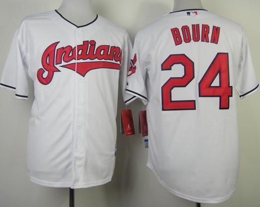 Cleveland Indians 24 Michael Bourn White Cool Base MLB Jerseys