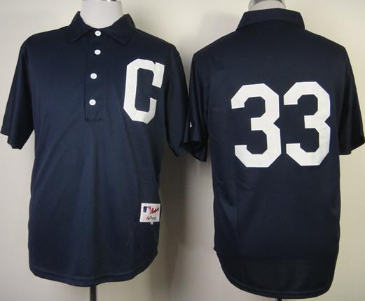 Cleveland Indians 33 Nick Swisher 1902 Turn Back The Clock Blue MLB Jerseys
