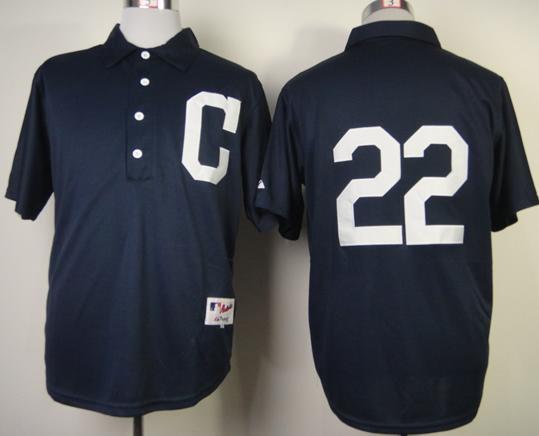 Cleveland Indians 22 Jason Kipnis 1902 Turn Back The Clock Blue MLB Jerseys