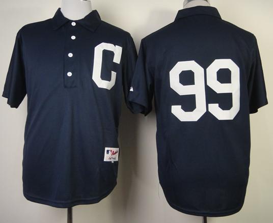 Cleveland Indians 99 Ricky Vaughn 1902 Turn Back The Clock Blue MLB Jerseys