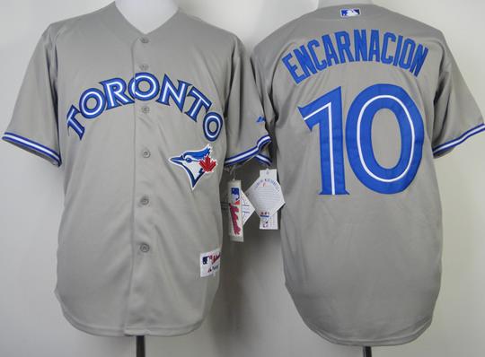Toronto Blue Jays 10 Edwin Encarnacion Grey MLB Jerseys