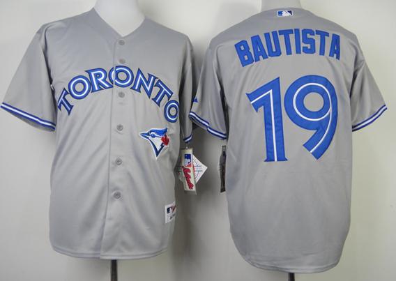 Toronto Blue Jays 19 Jose Bautista Grey MLB Jerseys Toronto Blue Jays 19 Jose Bautista Grey MLB Jerseys