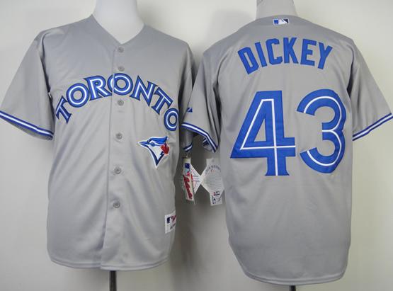 Toronto Blue Jays 43 R.A Dickey Grey MLB Jerseys Cheap