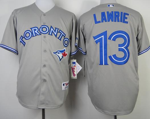 Toronto Blue Jays 13 Brett Lawrie Grey MLB Jerseys