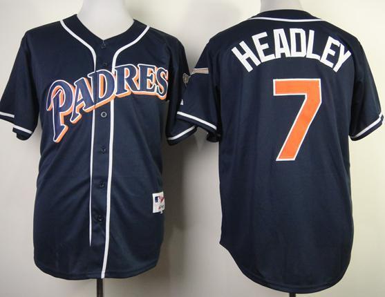 San Diego Padres 7 Chase Headley 1998 Turn Back The Clock Blue MLB Jerseys
