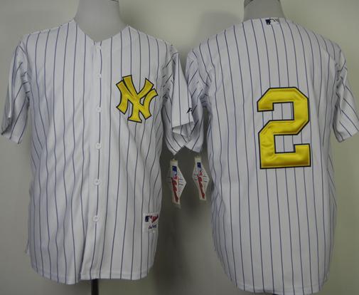 New York Yankees 2 Derek Jeter Gold Fashion MLB Jerseys Cheap