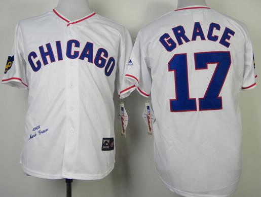 Chicago Cubs 17 Matt Garza White 1968 Throwback MLB Jerseys